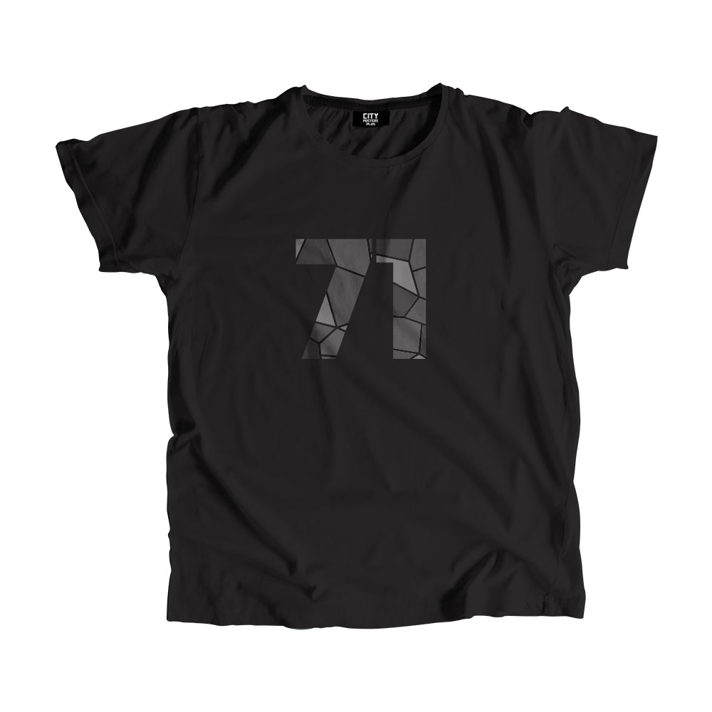 71 Number Men Unisex T-Shirt (Black)