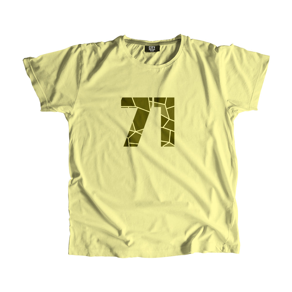 71 Number Men Unisex T-Shirt (Butter Yellow)