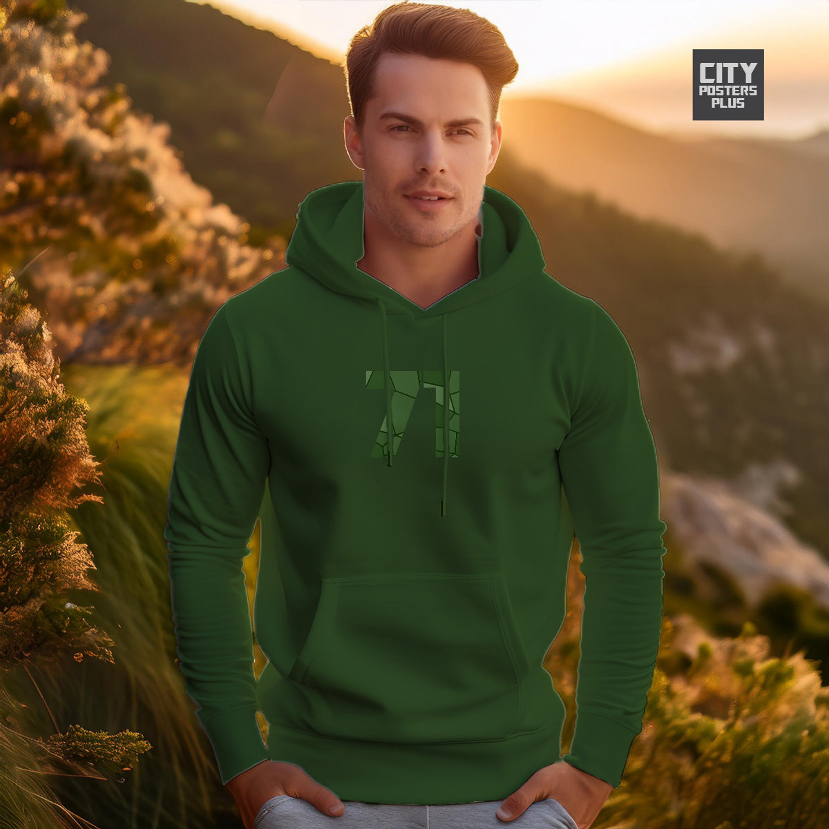 71 Number Unisex Hoodie (Olive Green)