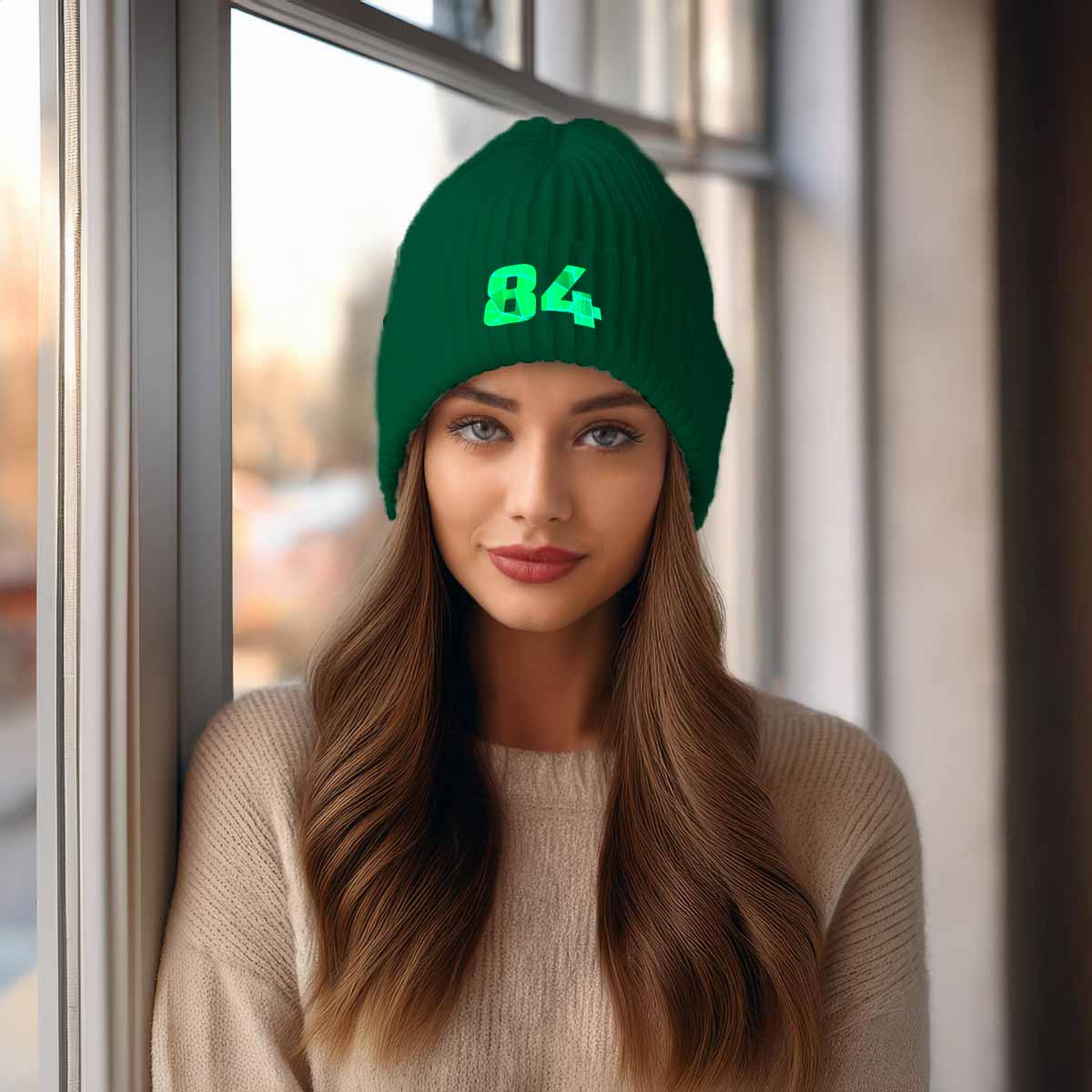 Beanies Plus 84 Number Beanie | Modern Numeric Knit Winter Hat