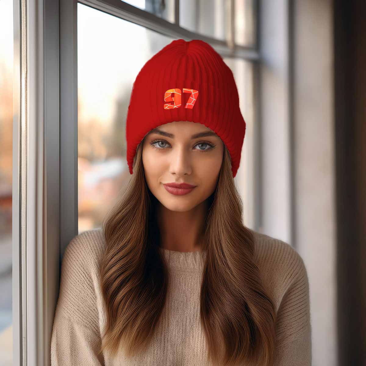 Beanies Plus 97 Number Beanie | Modern Numeric Knit Winter Hat