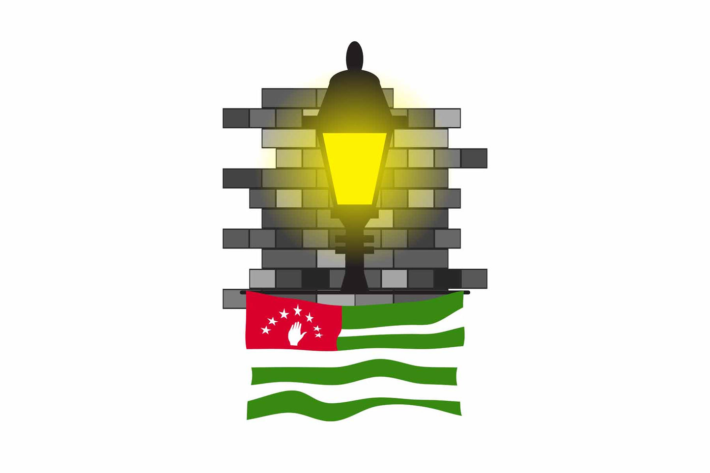 Abkhazia Town Street Lamp Bricks Sticker & Magnet