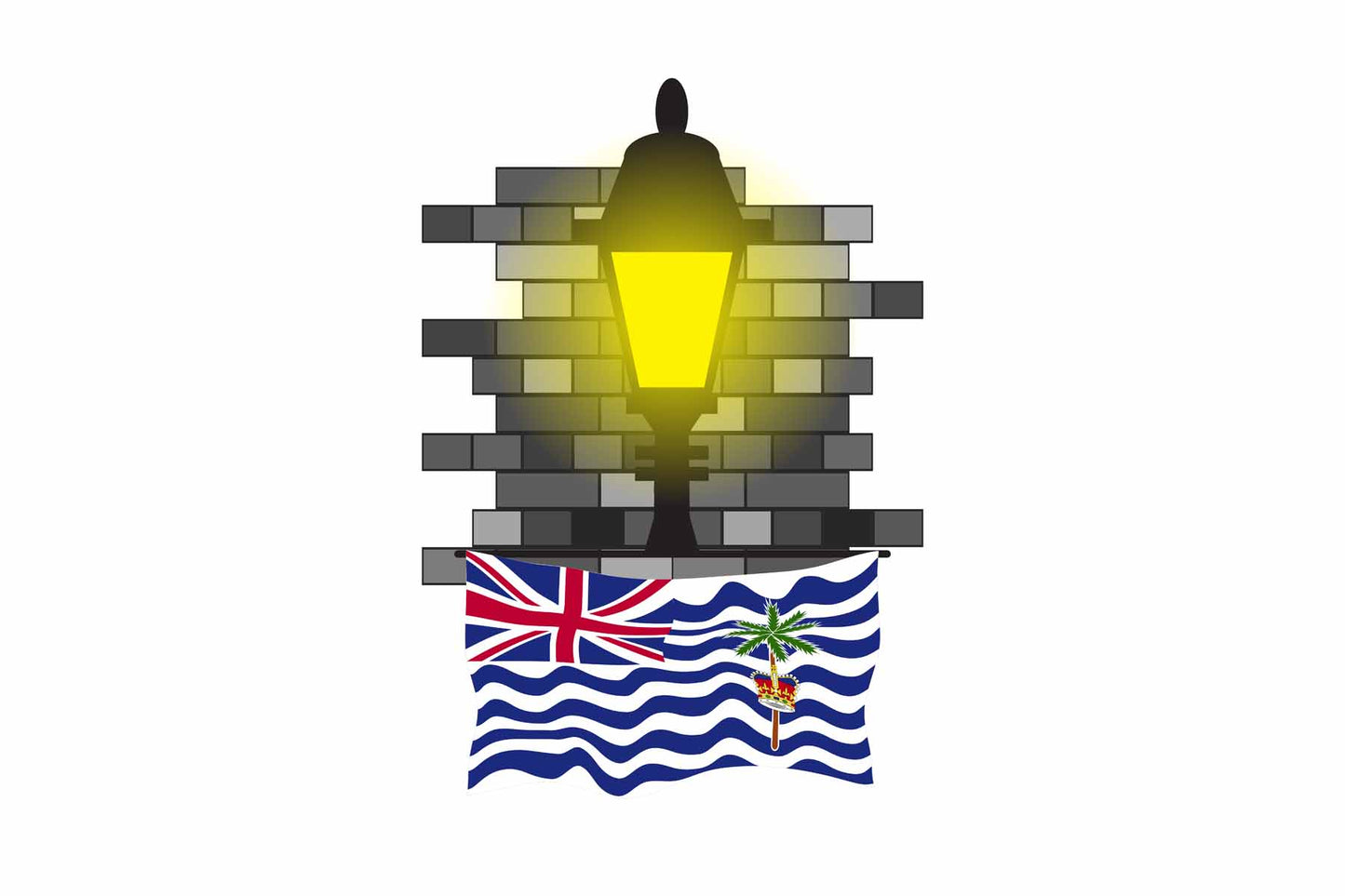 British Indian Ocean Territory Town Street Lamp Bricks Sticker & Magnet
