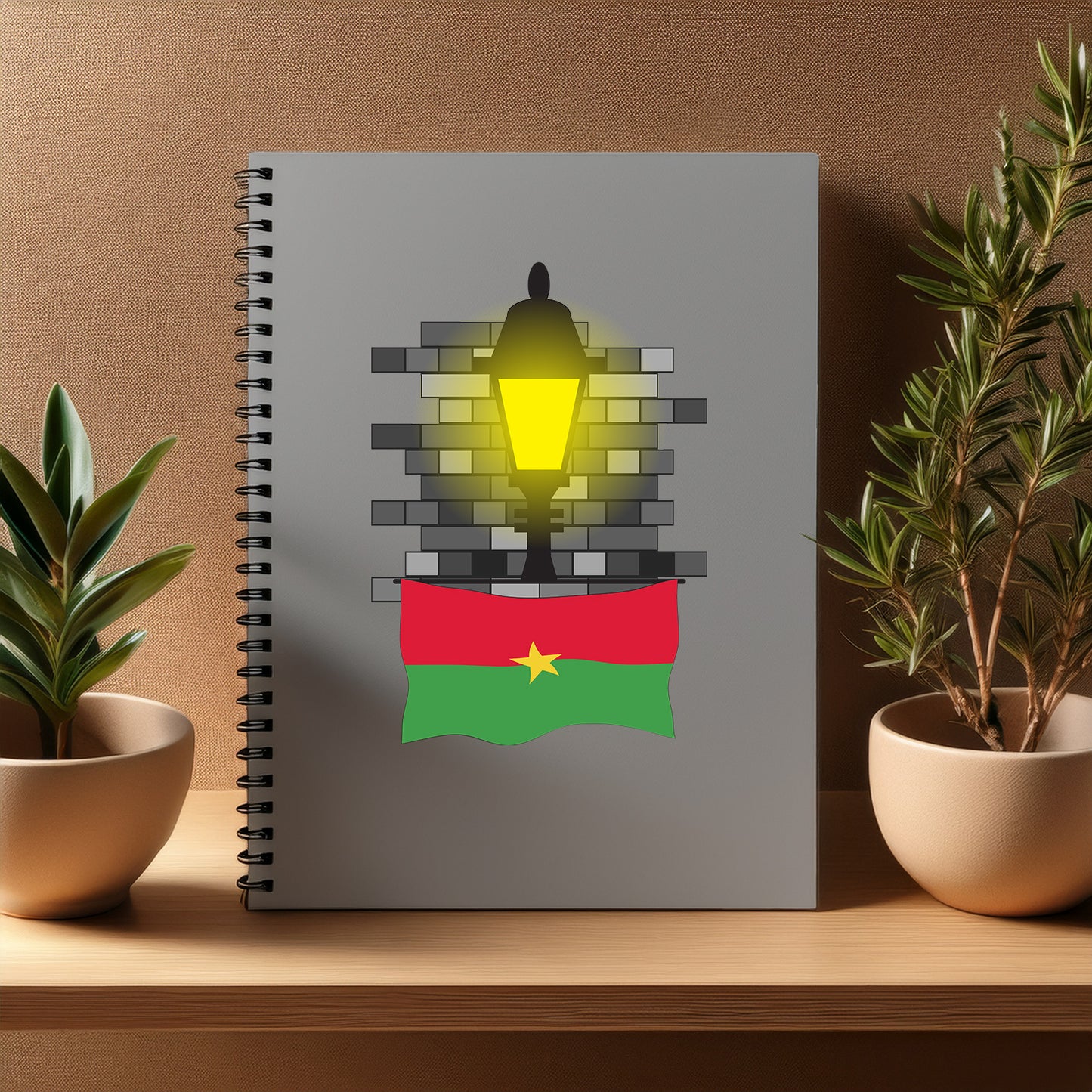 Burkina Faso Street Lamp Bricks Notebook