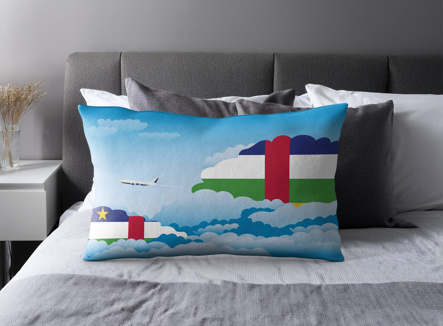 Central African Republic World Airplane Day Clouds Square & Rectangle Pillow Cases | Aviation Decorative Pillow Covers