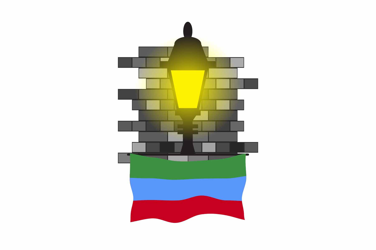 Dagestan Town Street Lamp Bricks Sticker & Magnet