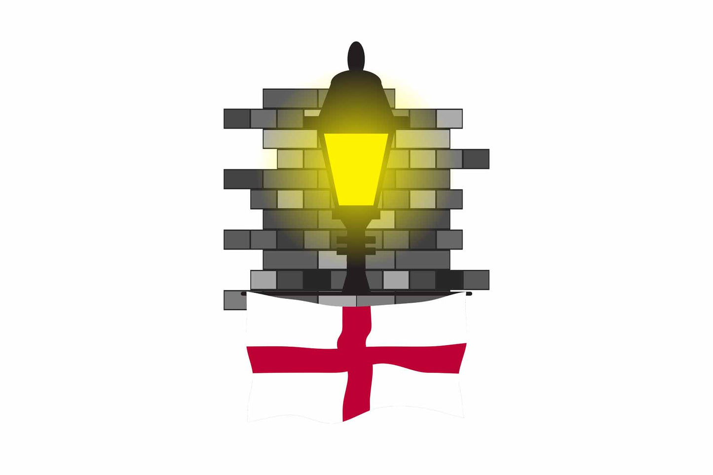 England Town Street Lamp Bricks Sticker & Magnet