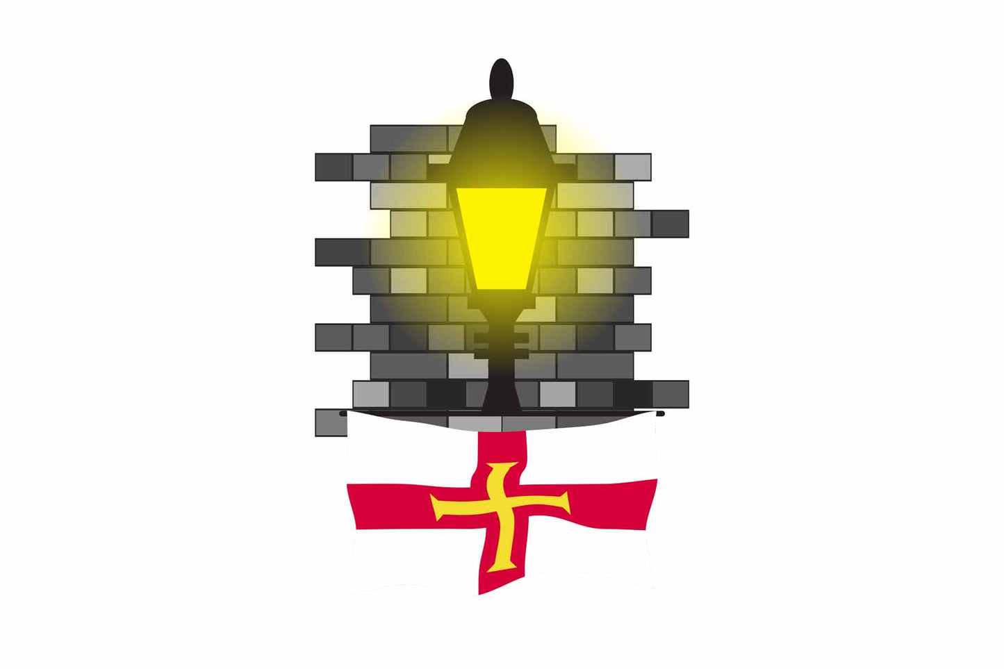 Guernsey Town Street Lamp Bricks Sticker & Magnet
