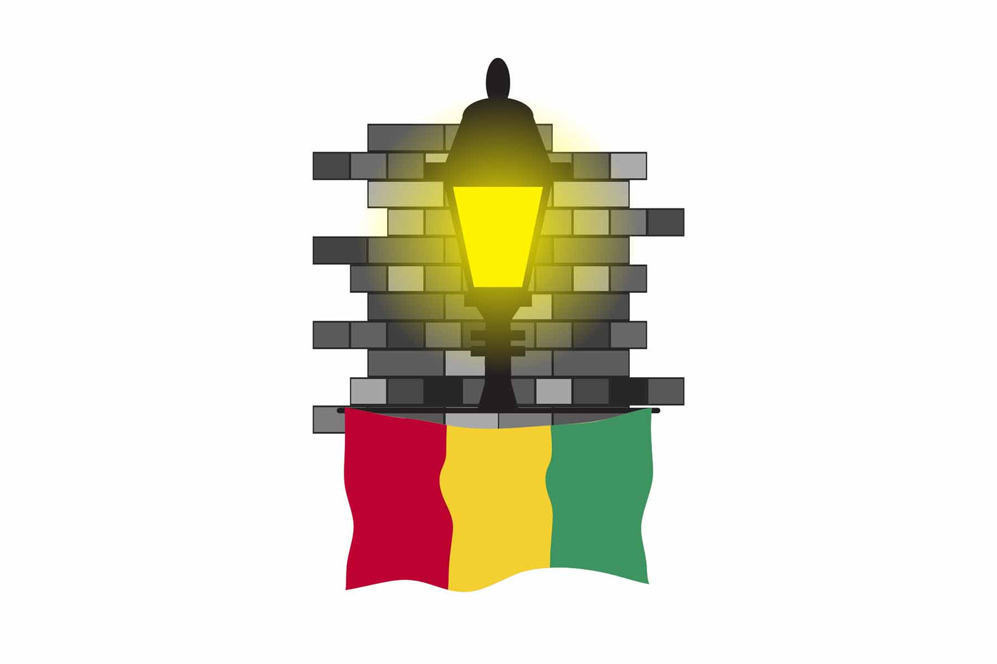 Guinea Town Street Lamp Bricks Sticker & Magnet