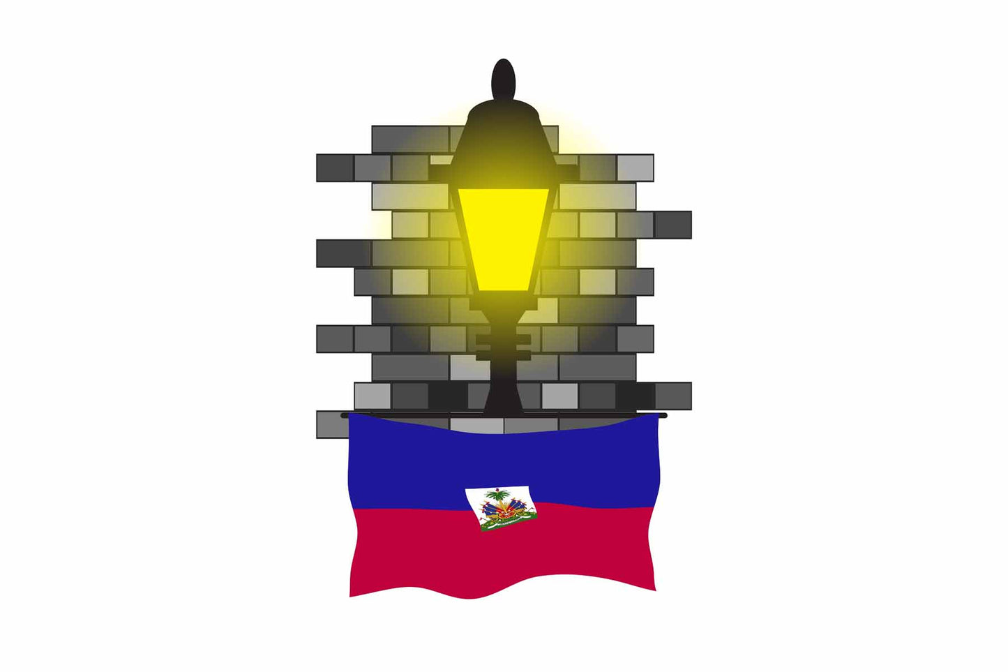 Haiti Town Street Lamp Bricks Sticker & Magnet