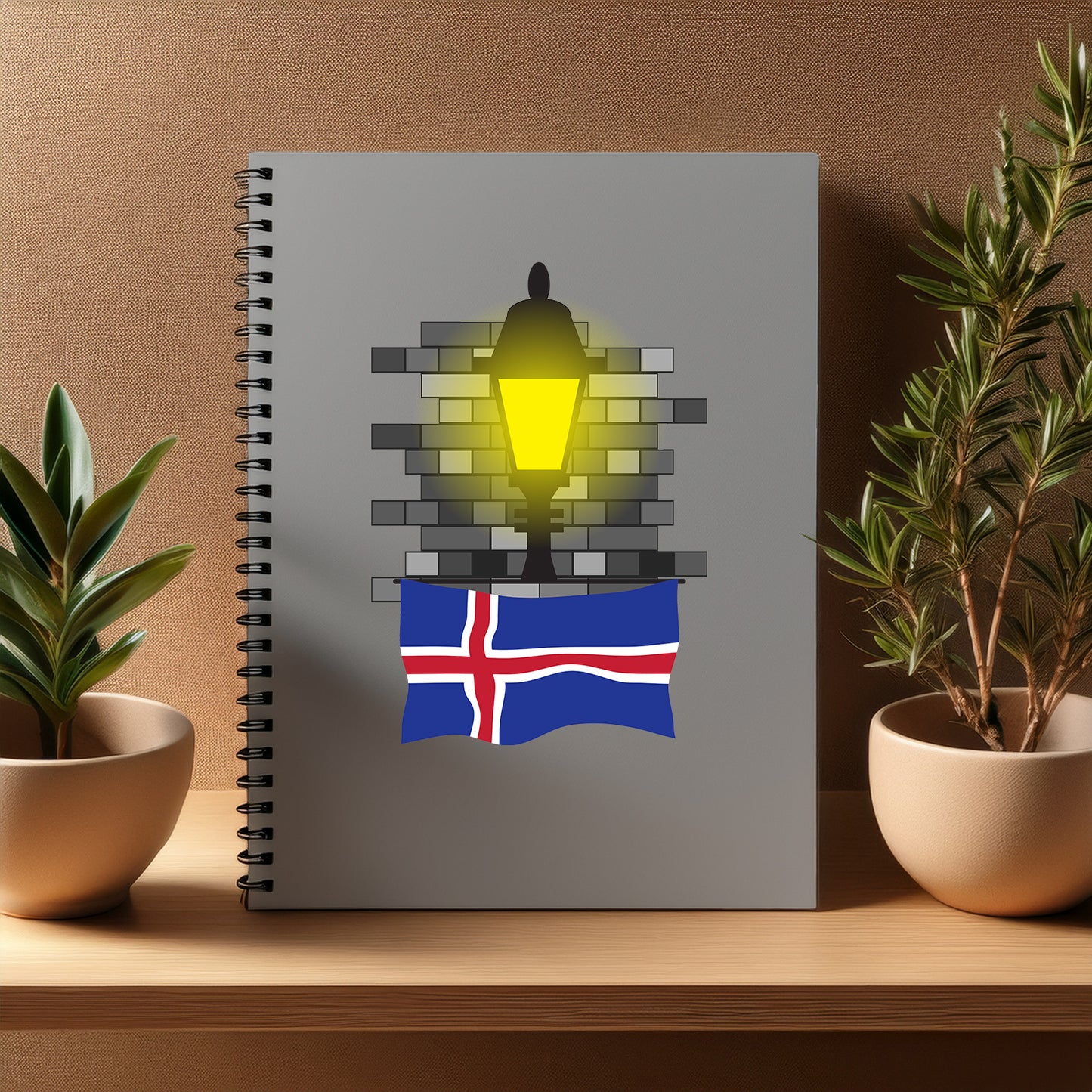 Iceland Street Lamp Bricks Notebook