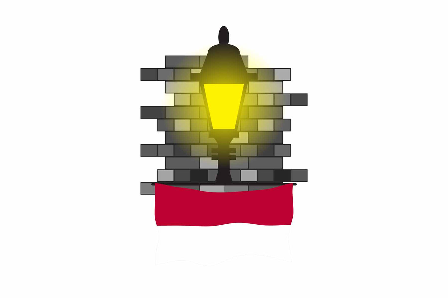 Indonesia Town Street Lamp Bricks Sticker & Magnet