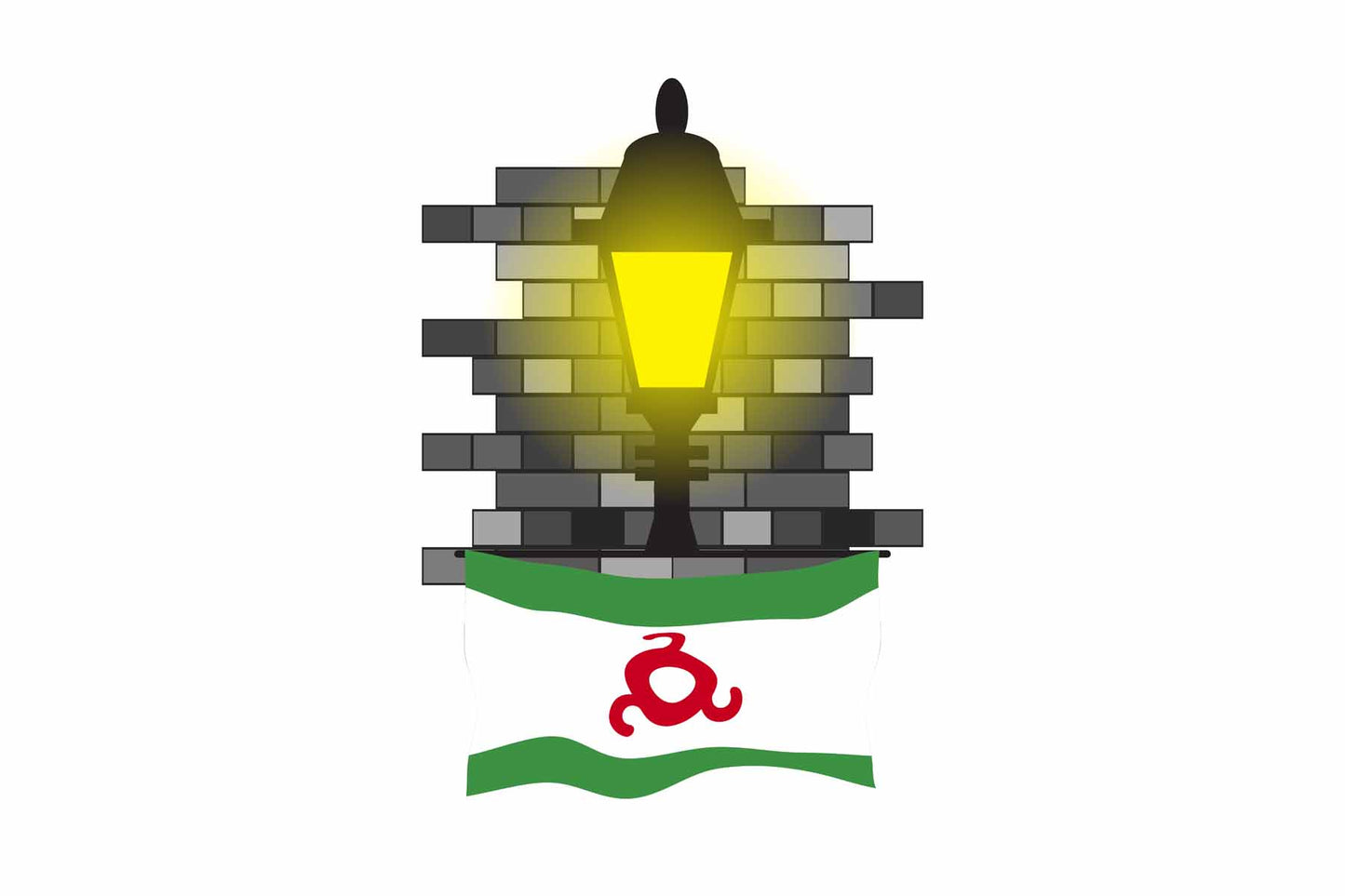 Ingushetia Town Street Lamp Bricks Sticker & Magnet