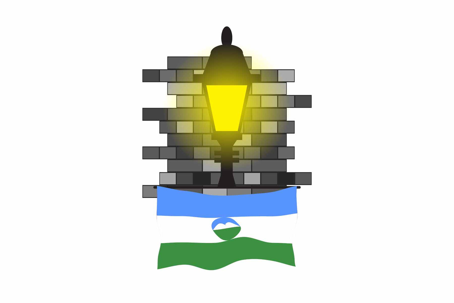 Kabardino Balkaria Town Street Lamp Bricks Sticker & Magnet