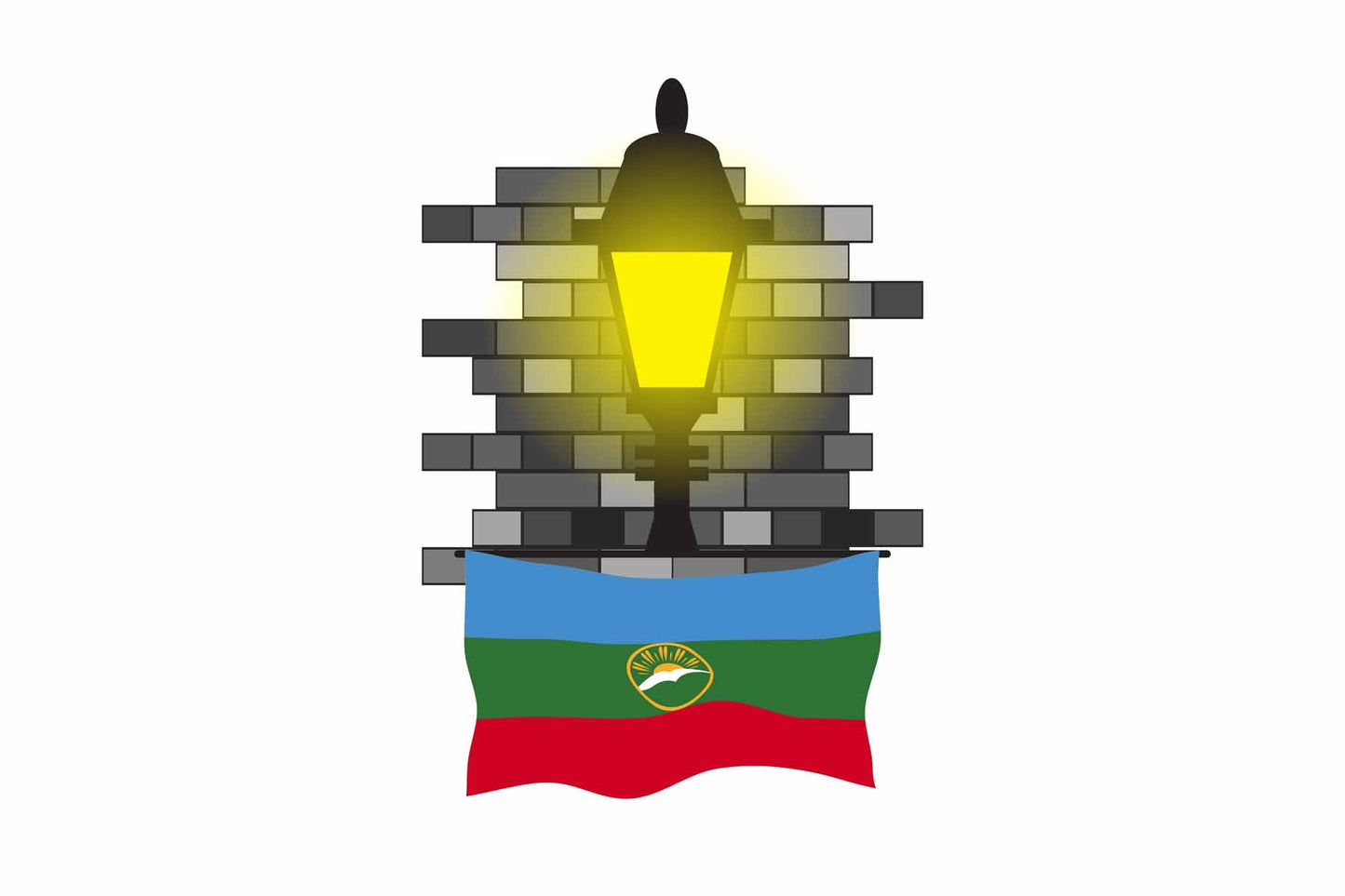 Karachay Cherkessia Town Street Lamp Bricks Sticker & Magnet