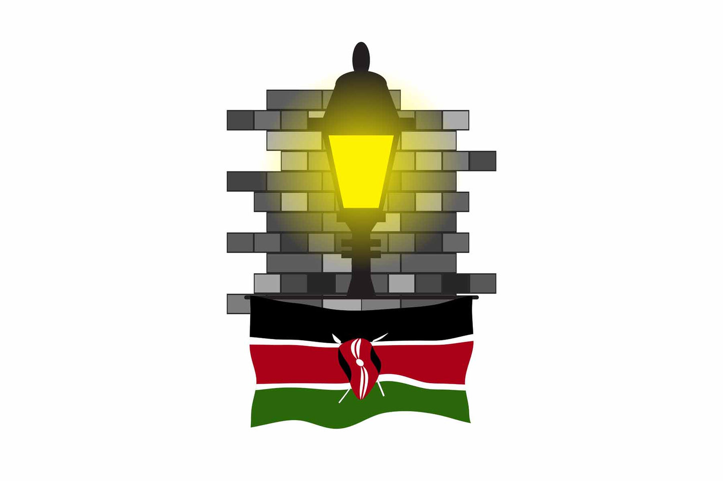 Kenya Town Street Lamp Bricks Sticker & Magnet