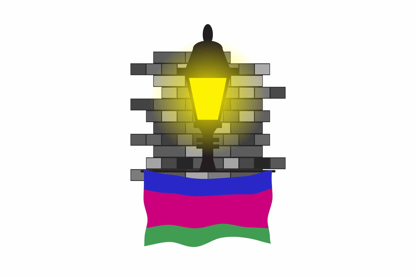 Kuban Peoples Republic Town Street Lamp Bricks Sticker & Magnet