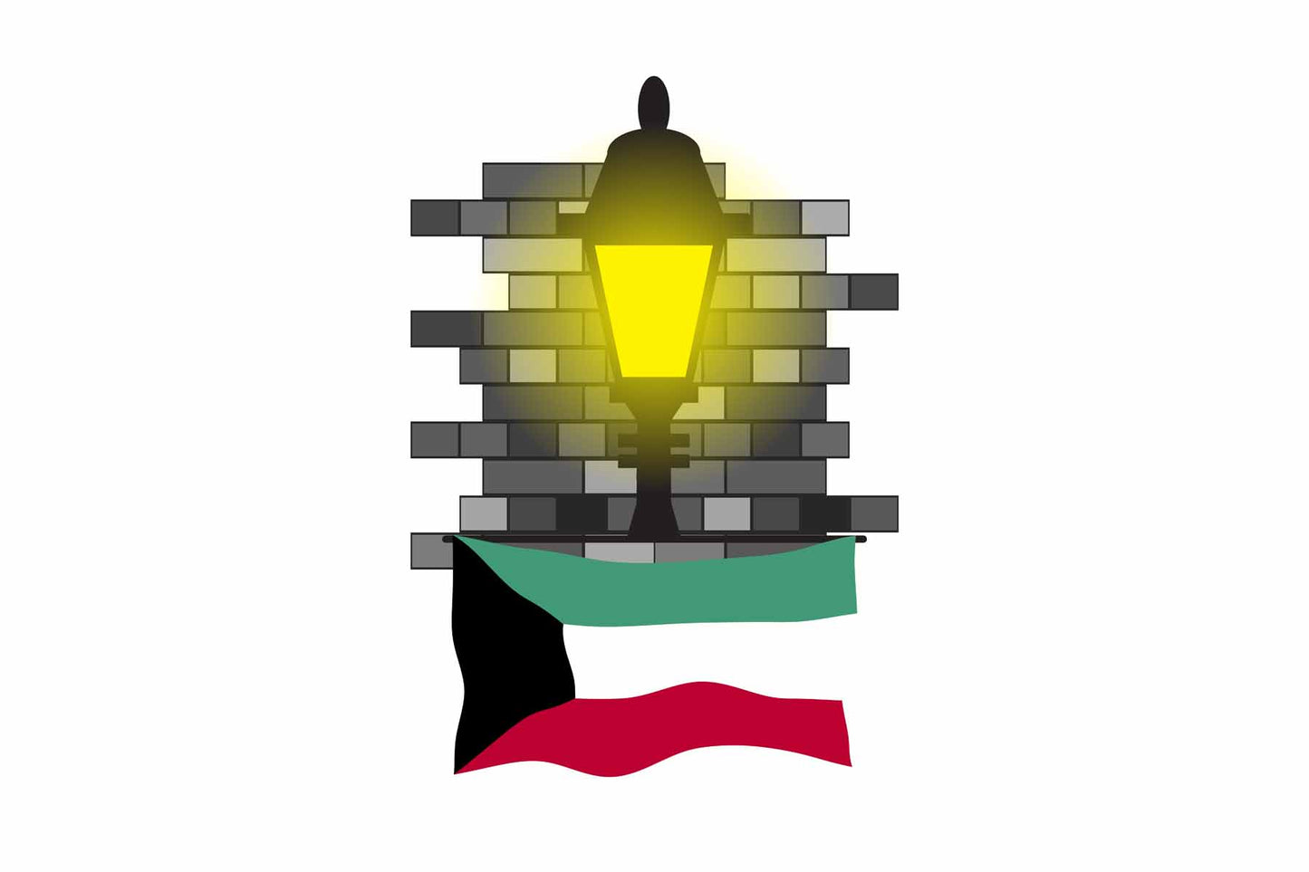 Kuwait Town Street Lamp Bricks Sticker & Magnet