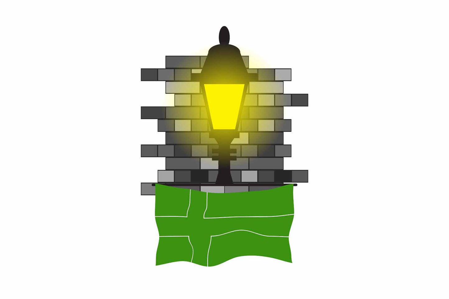 Ladonia Town Street Lamp Bricks Sticker & Magnet