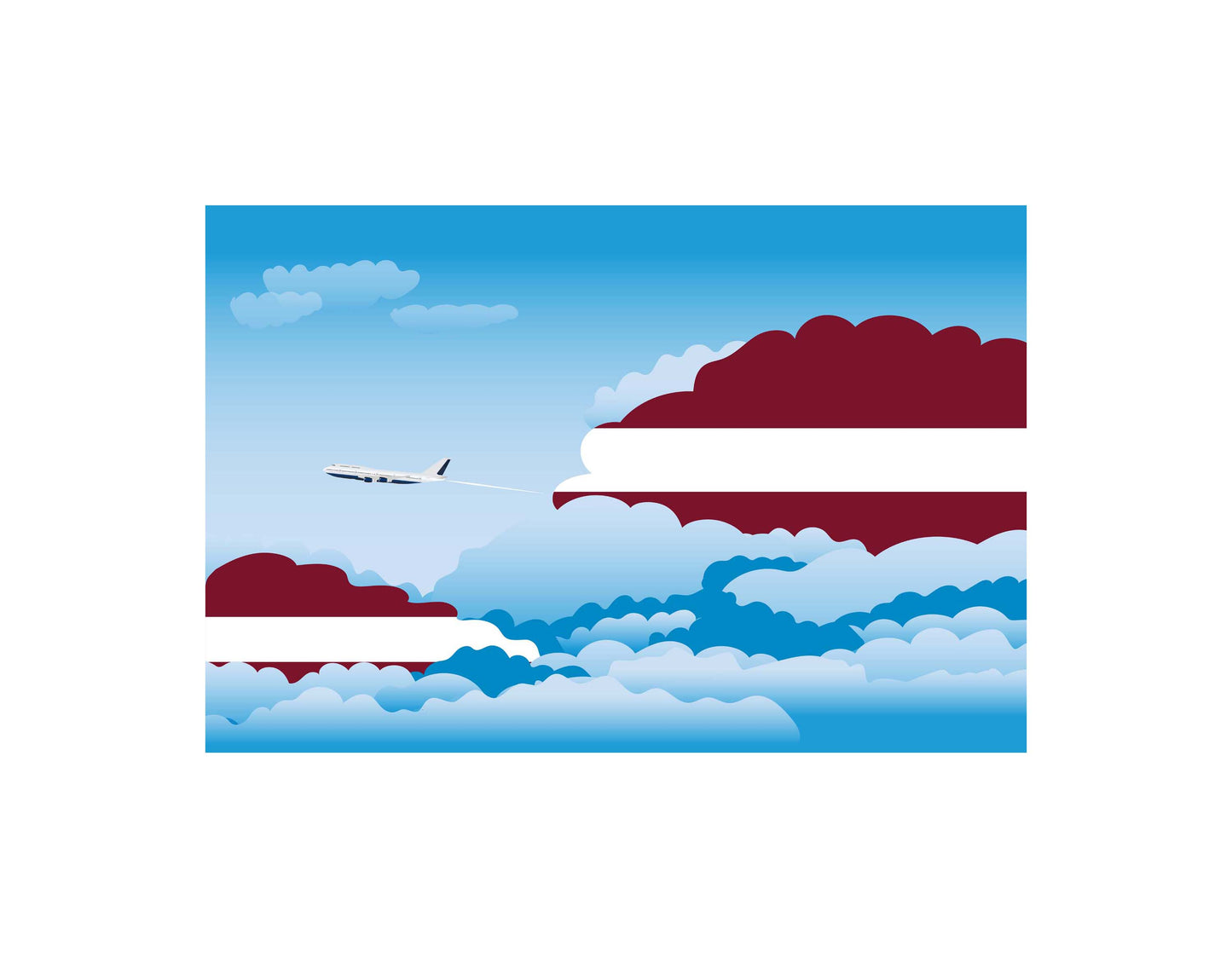 Latvia Day Clouds Blankets & Throws | Soft Premium Blankets | City Posters Plus