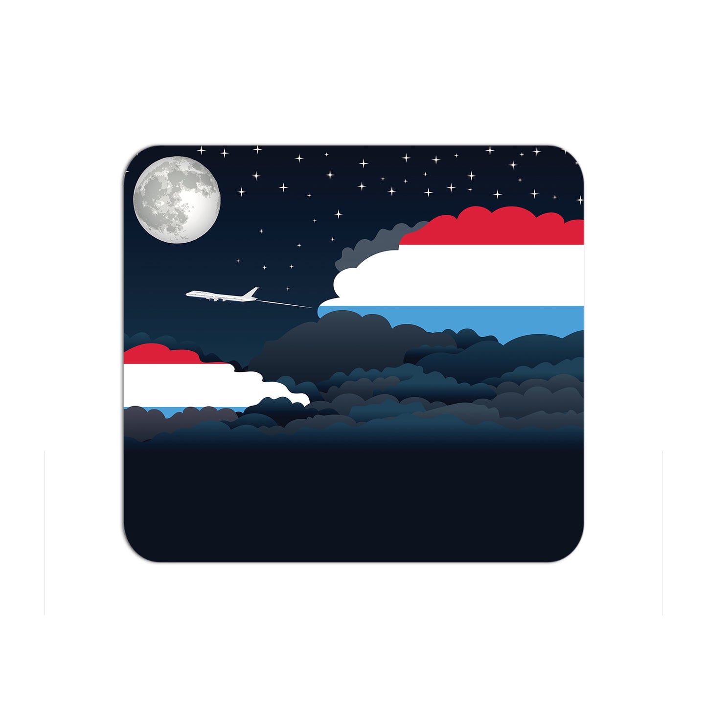 Luxembourg Airplane Airport Flight Night Clouds Mousepad