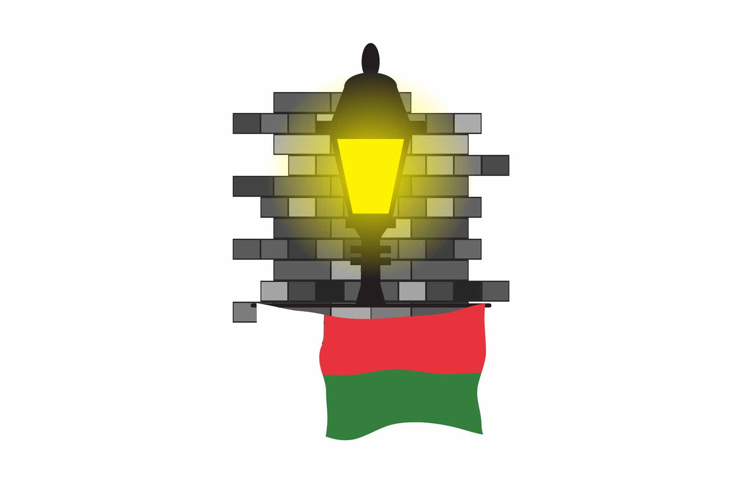 Madagascar Town Street Lamp Bricks Sticker & Magnet