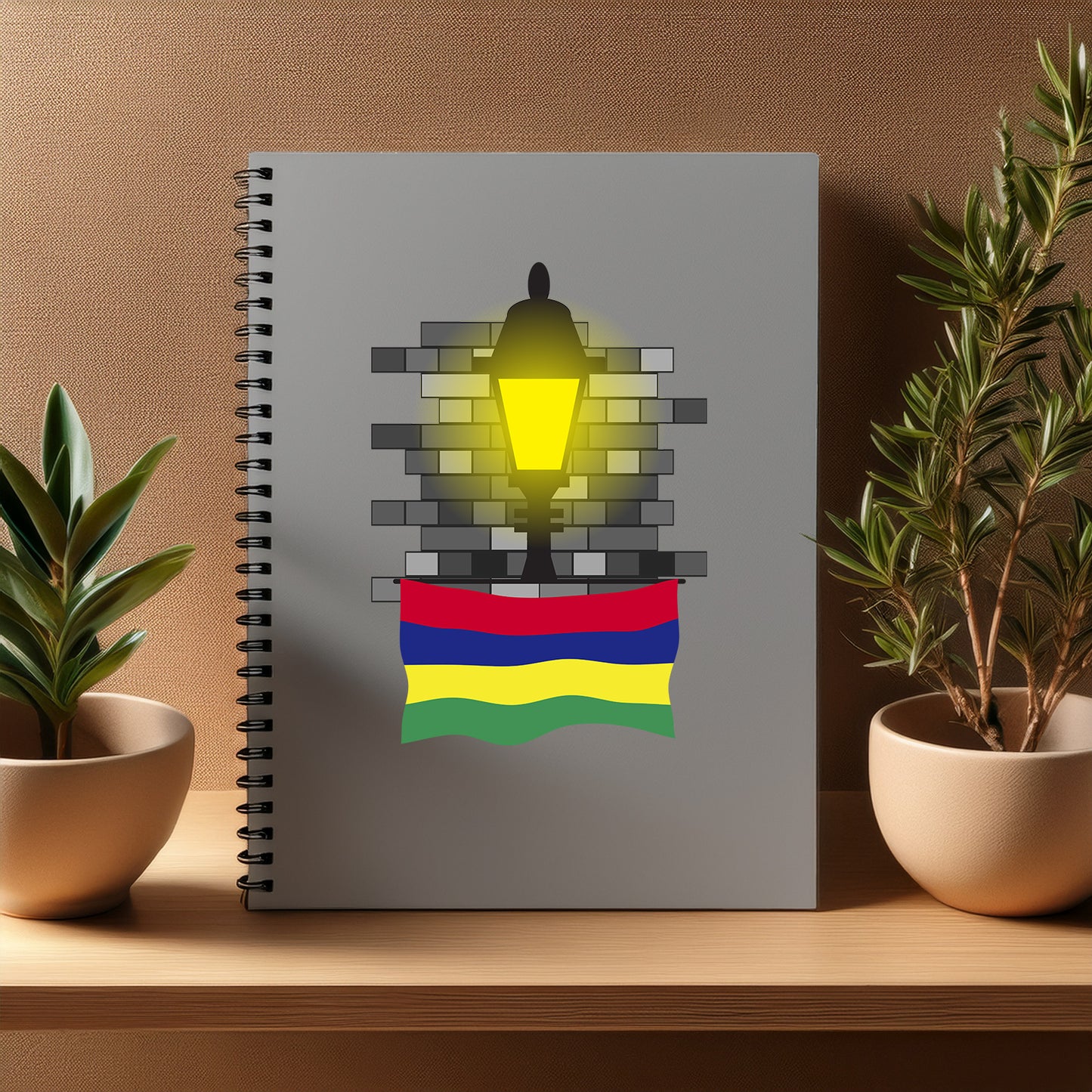 Mauritius Street Lamp Bricks Notebook