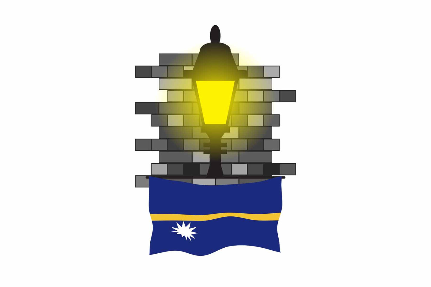 Nauru Town Street Lamp Bricks Sticker & Magnet