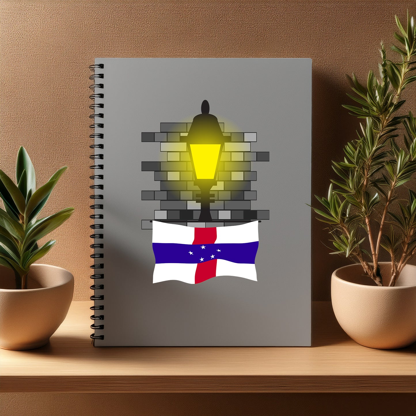 Netherlands Antilles Street Lamp Bricks Notebook