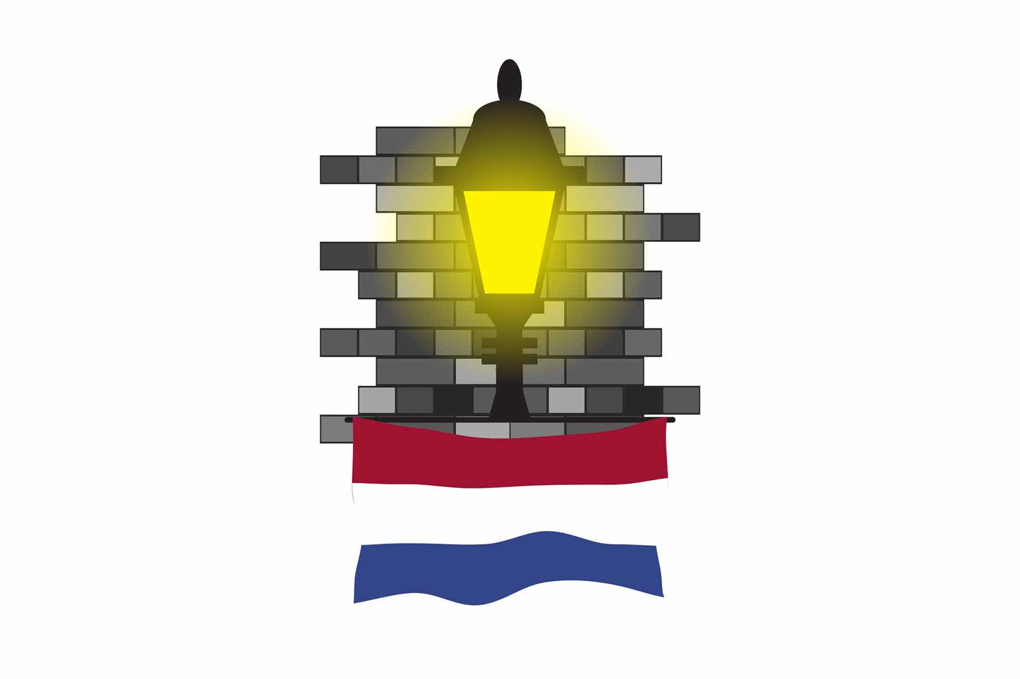 Netherlands Town Street Lamp Bricks Sticker & Magnet
