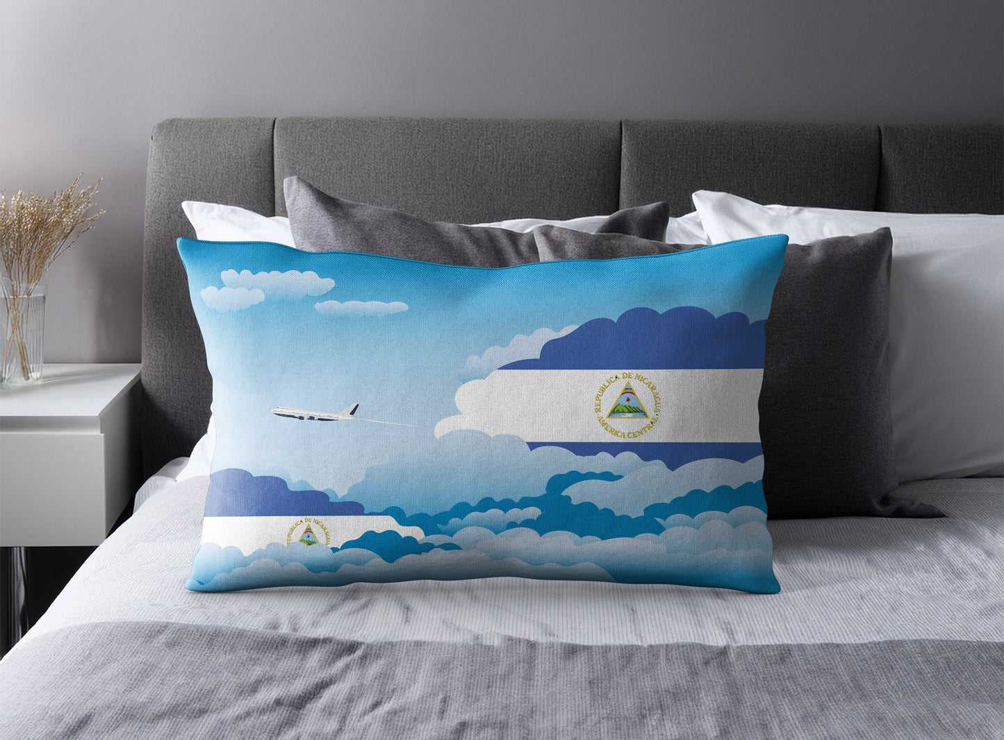 Nicaragua World Airplane Day Clouds Square & Rectangle Pillow Cases | Aviation Decorative Pillow Covers