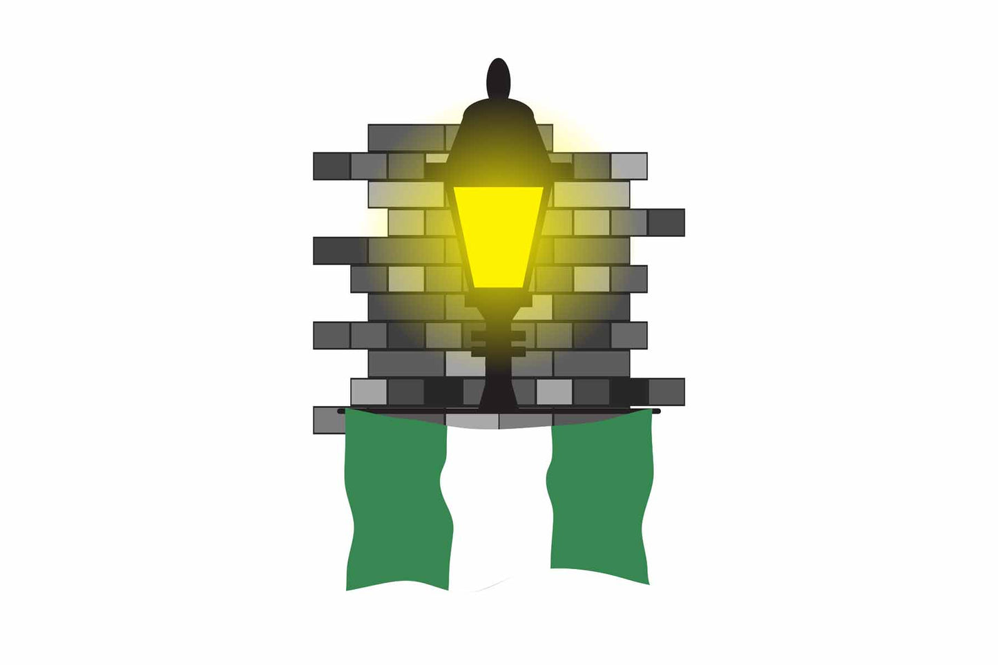Nigeria Town Street Lamp Bricks Sticker & Magnet