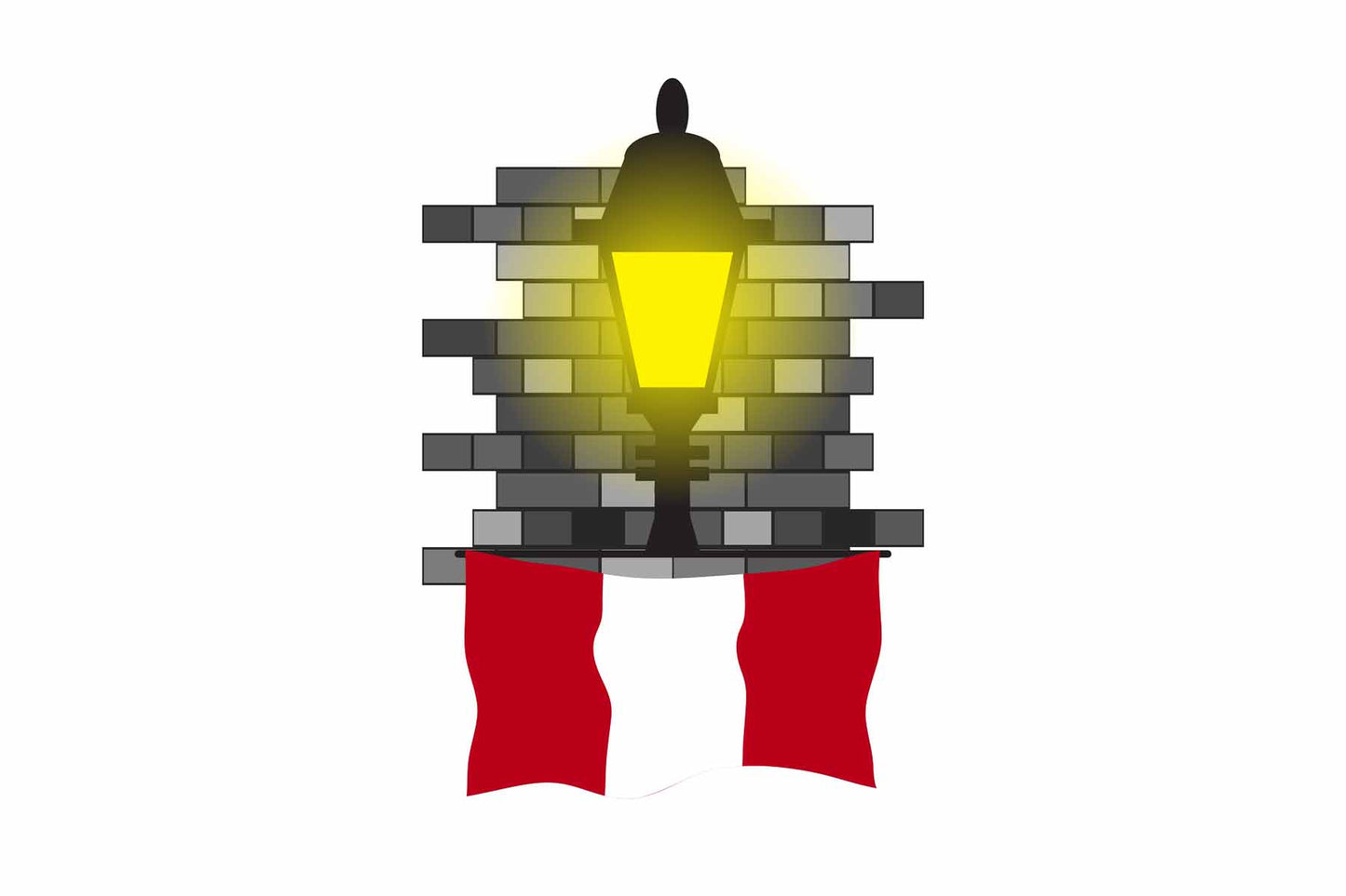 Peru Town Street Lamp Bricks Sticker & Magnet