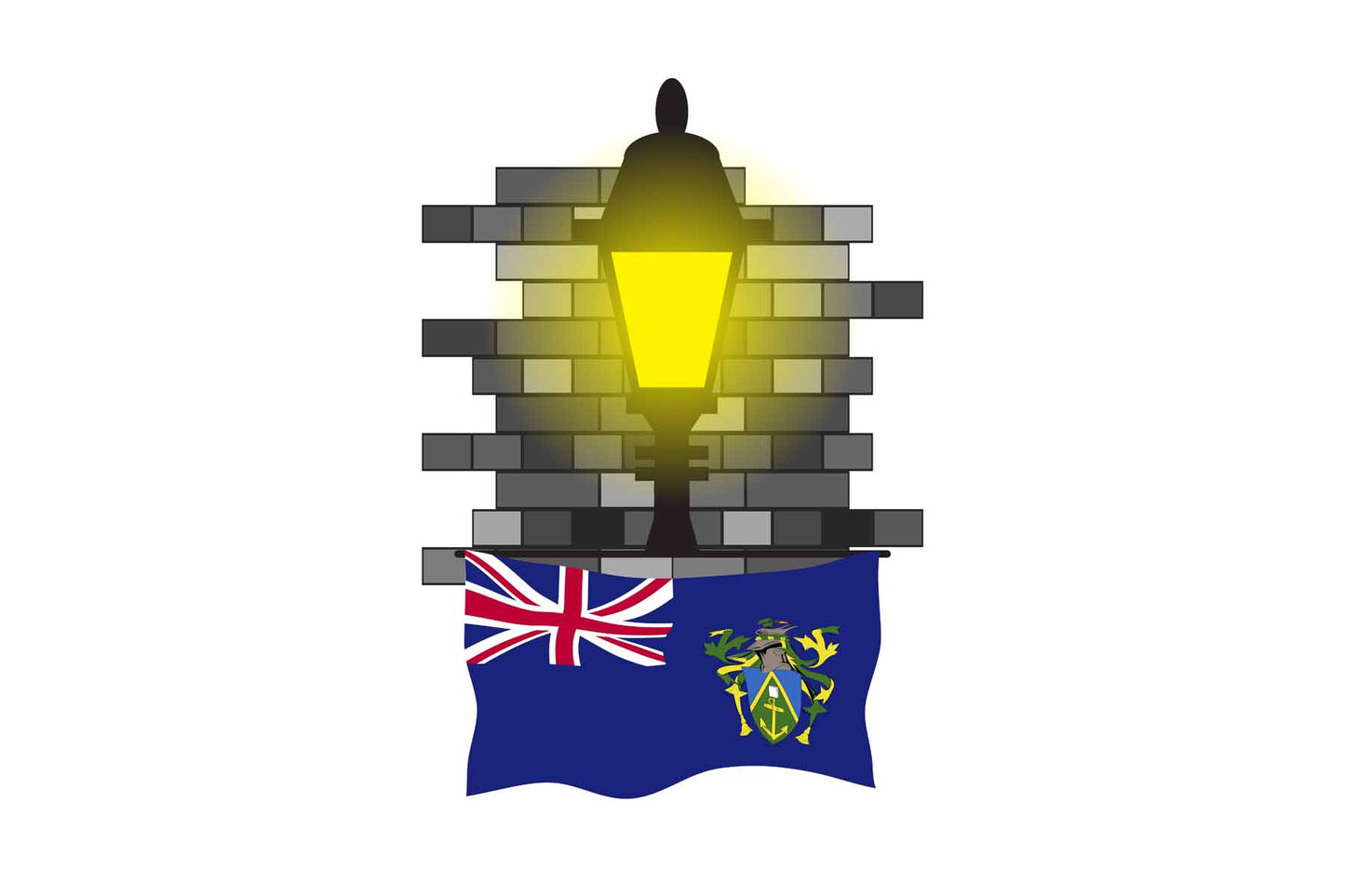Pitcairn Islands Town Street Lamp Bricks Sticker & Magnet