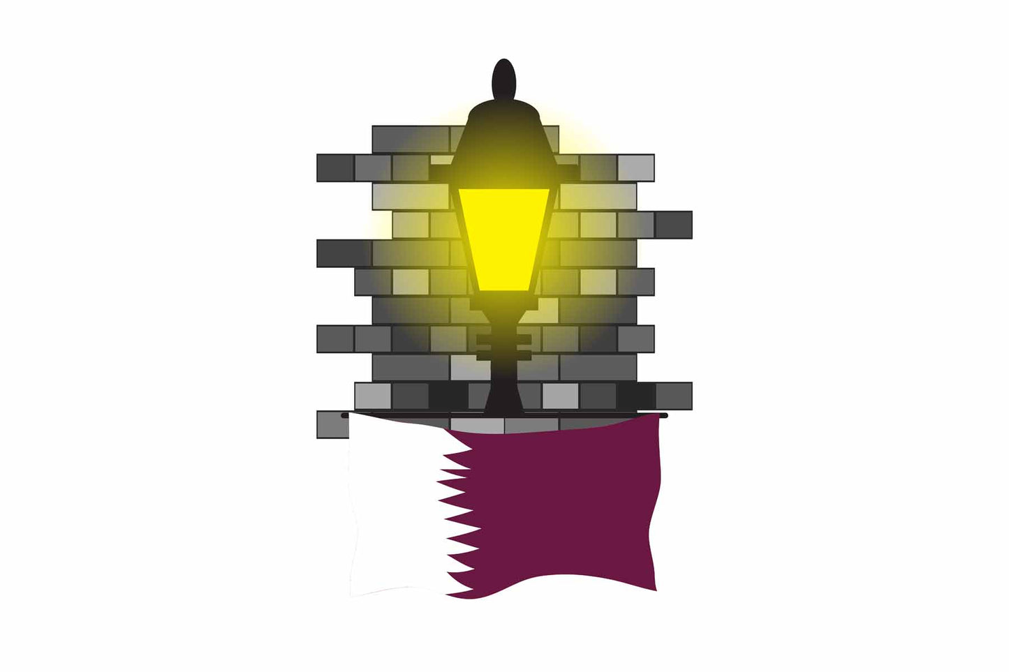 Qatar Town Street Lamp Bricks Sticker & Magnet