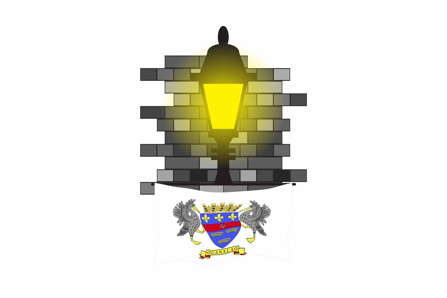 Saint Barthelemy Town Street Lamp Bricks Sticker & Magnet