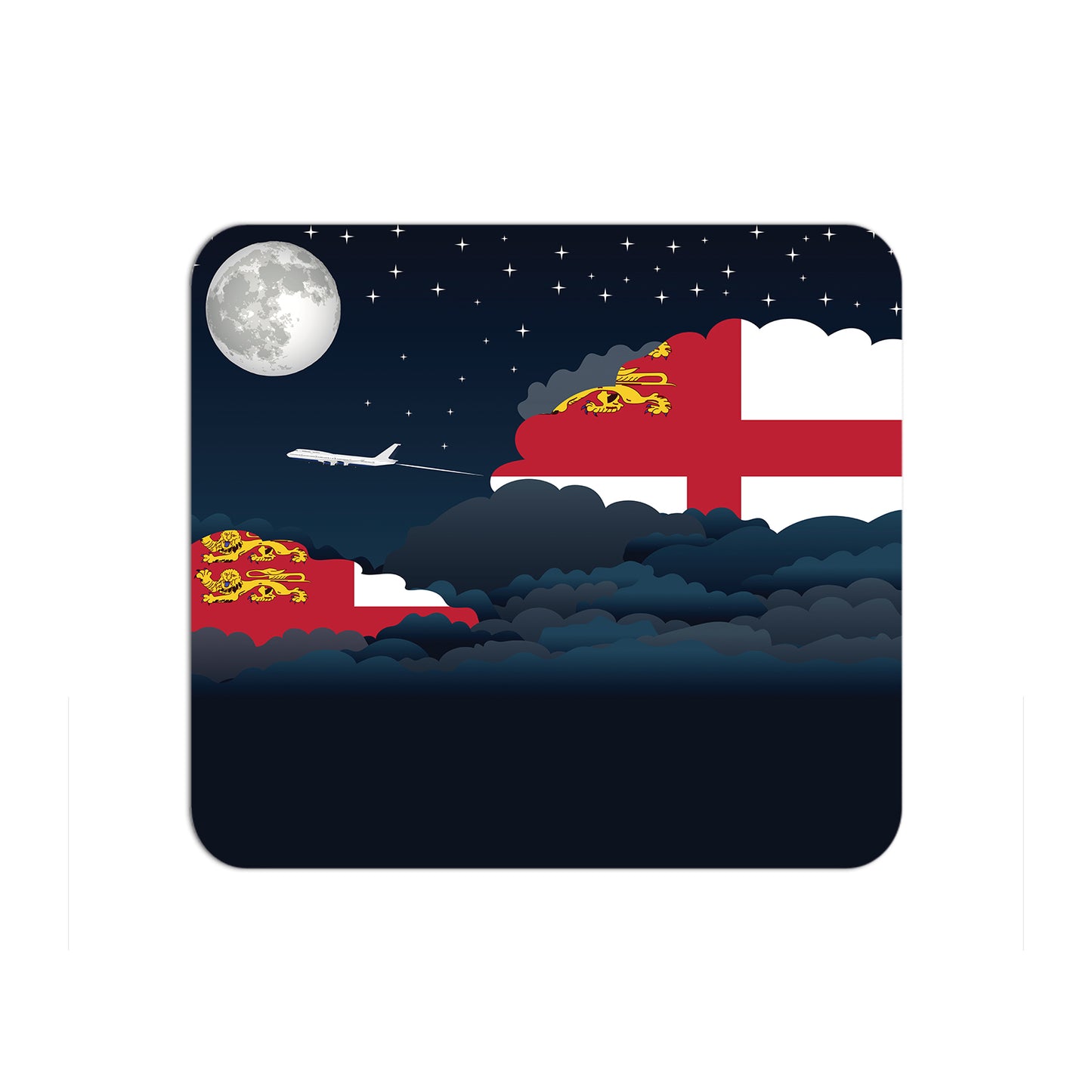 Sark Airplane Airport Flight Night Clouds Mousepad