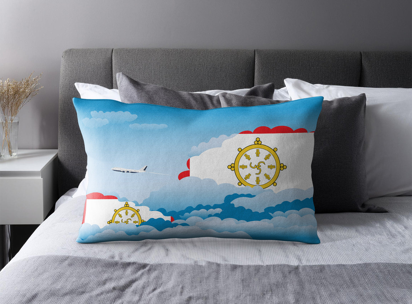 Sikkim World Airplane Day Clouds Square & Rectangle Pillow Cases | Aviation Decorative Pillow Covers