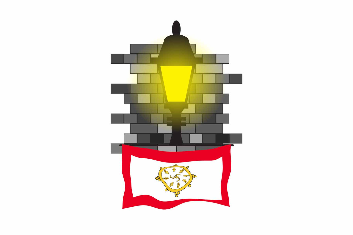Sikkim Town Street Lamp Bricks Sticker & Magnet