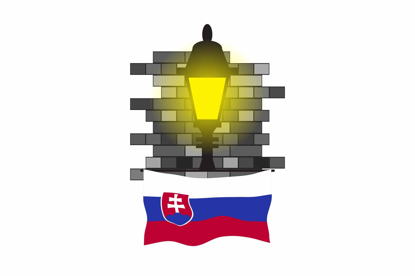 Slovakia Town Street Lamp Bricks Sticker & Magnet