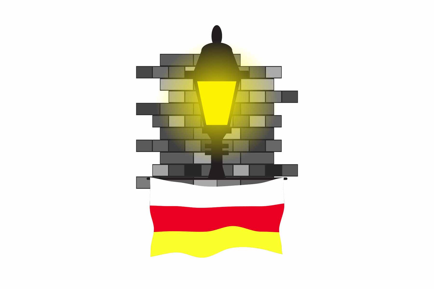 South Ossetia Town Street Lamp Bricks Sticker & Magnet