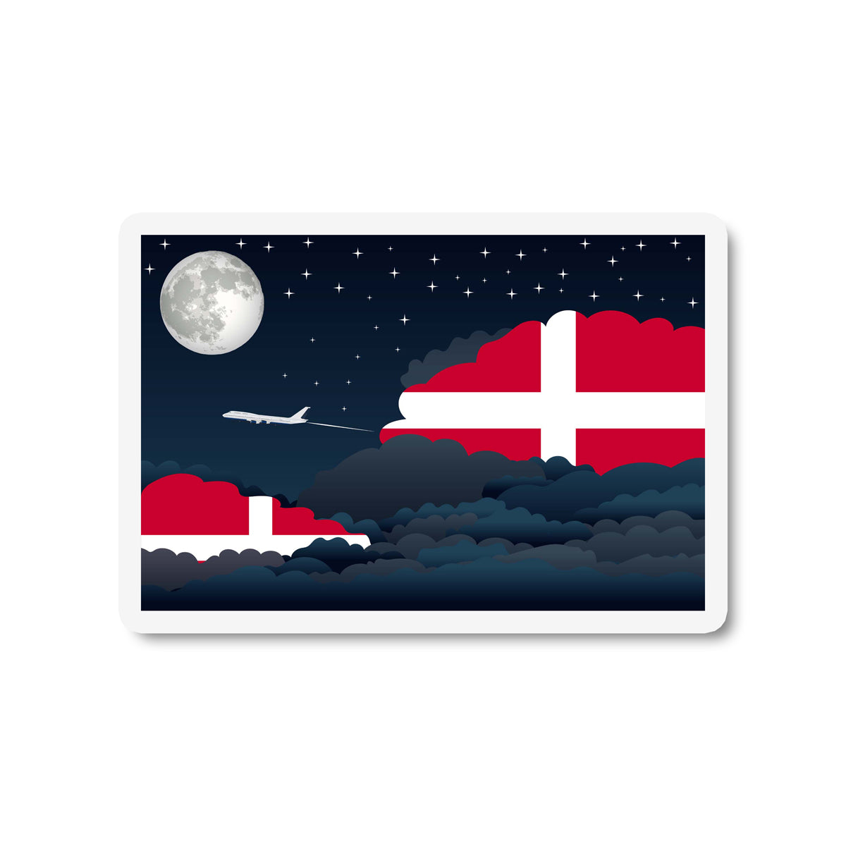 Sovereign Military Order of Malta Airplane Night Clouds Sticker & Magnet
