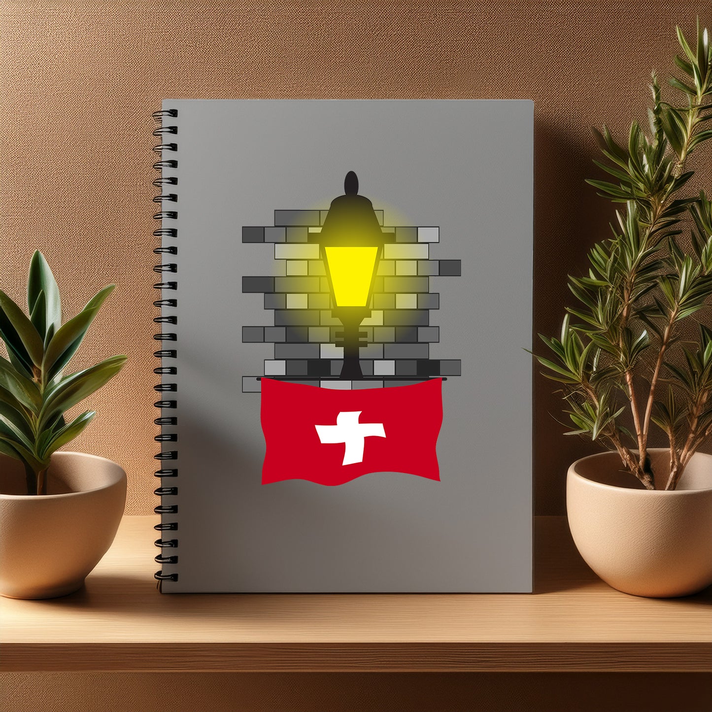 Switzerland Street Lamp Bricks Notebook