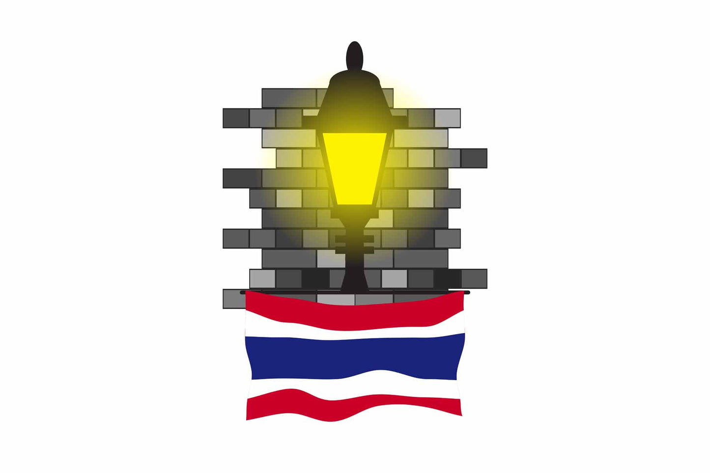 Thailand Town Street Lamp Bricks Sticker & Magnet