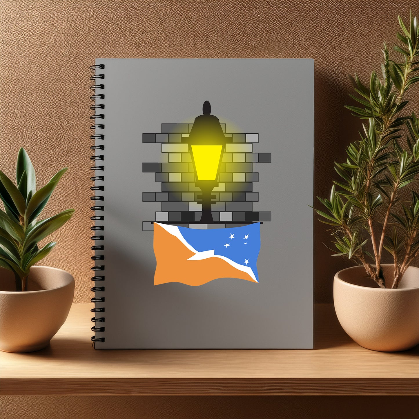 Tierra del Fuego Province Argentina Street Lamp Bricks Notebook
