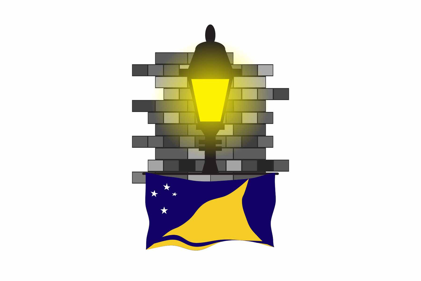 Tokelau Town Street Lamp Bricks Sticker & Magnet
