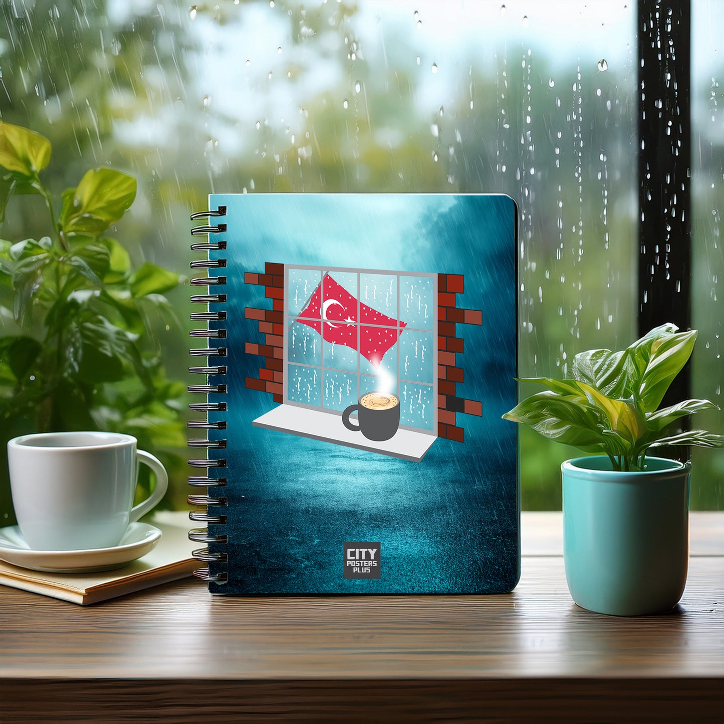 Turkey Coffee Rain Notebook