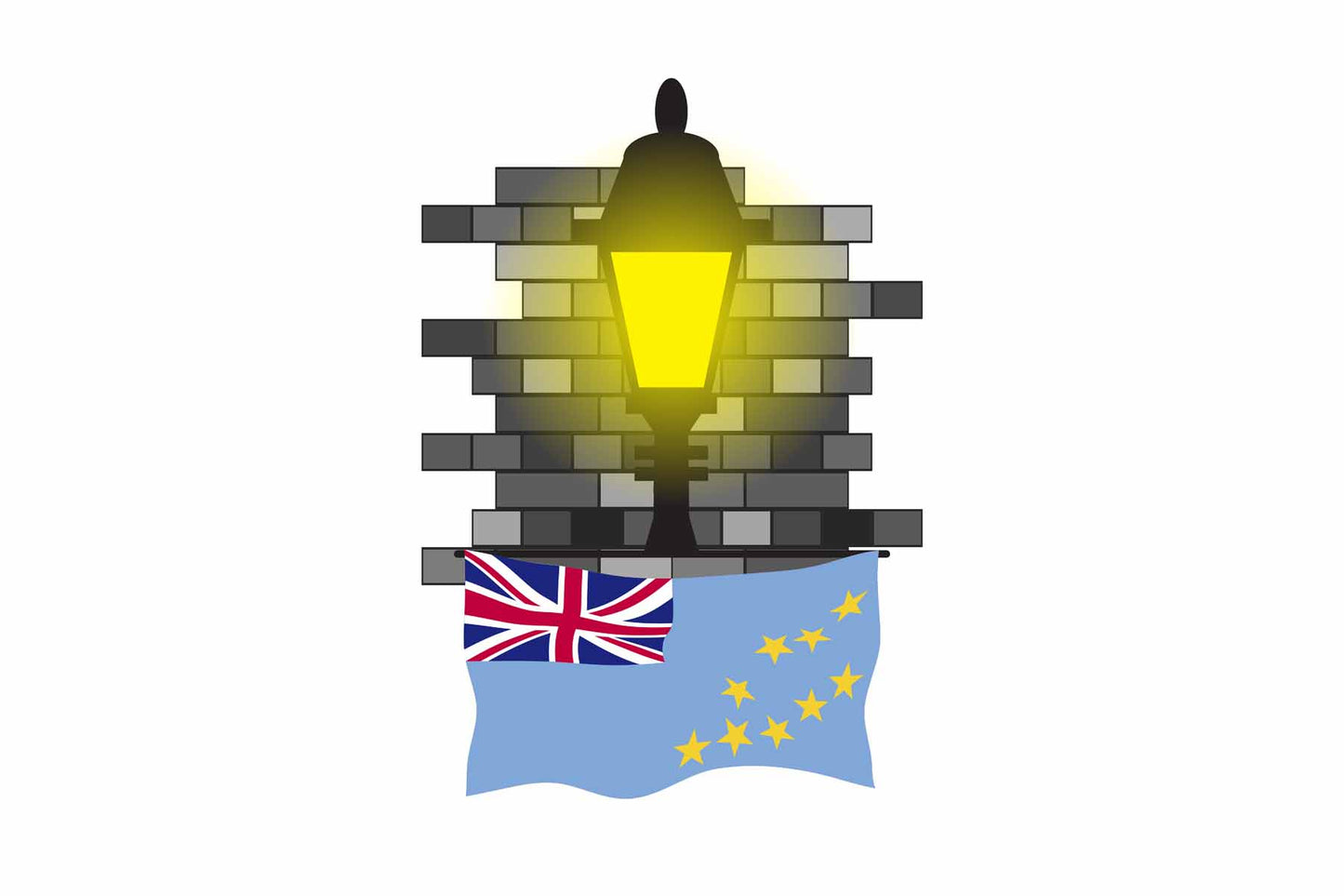 Tuvalu Town Street Lamp Bricks Sticker & Magnet