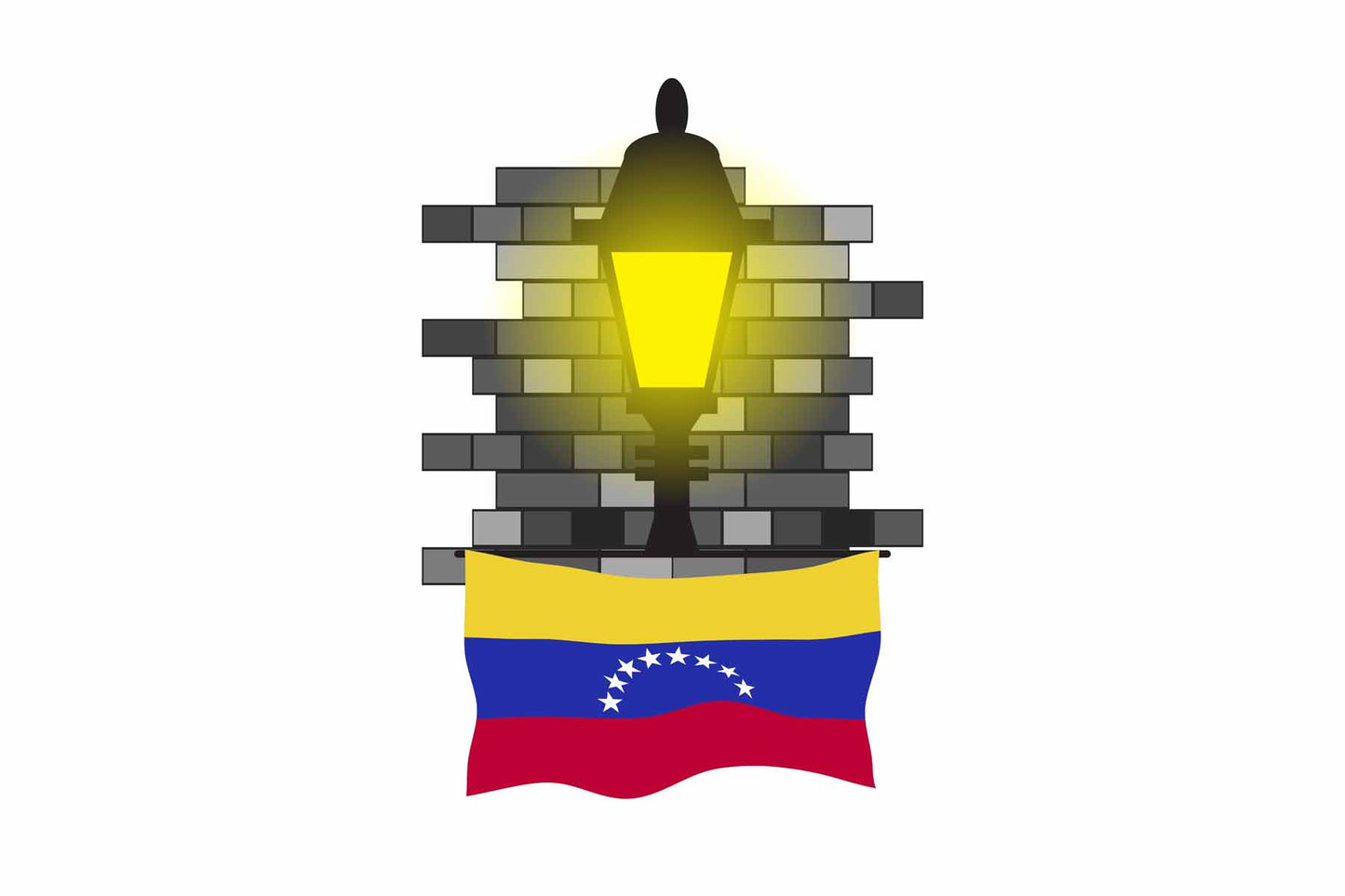 Venezuela Town Street Lamp Bricks Sticker & Magnet