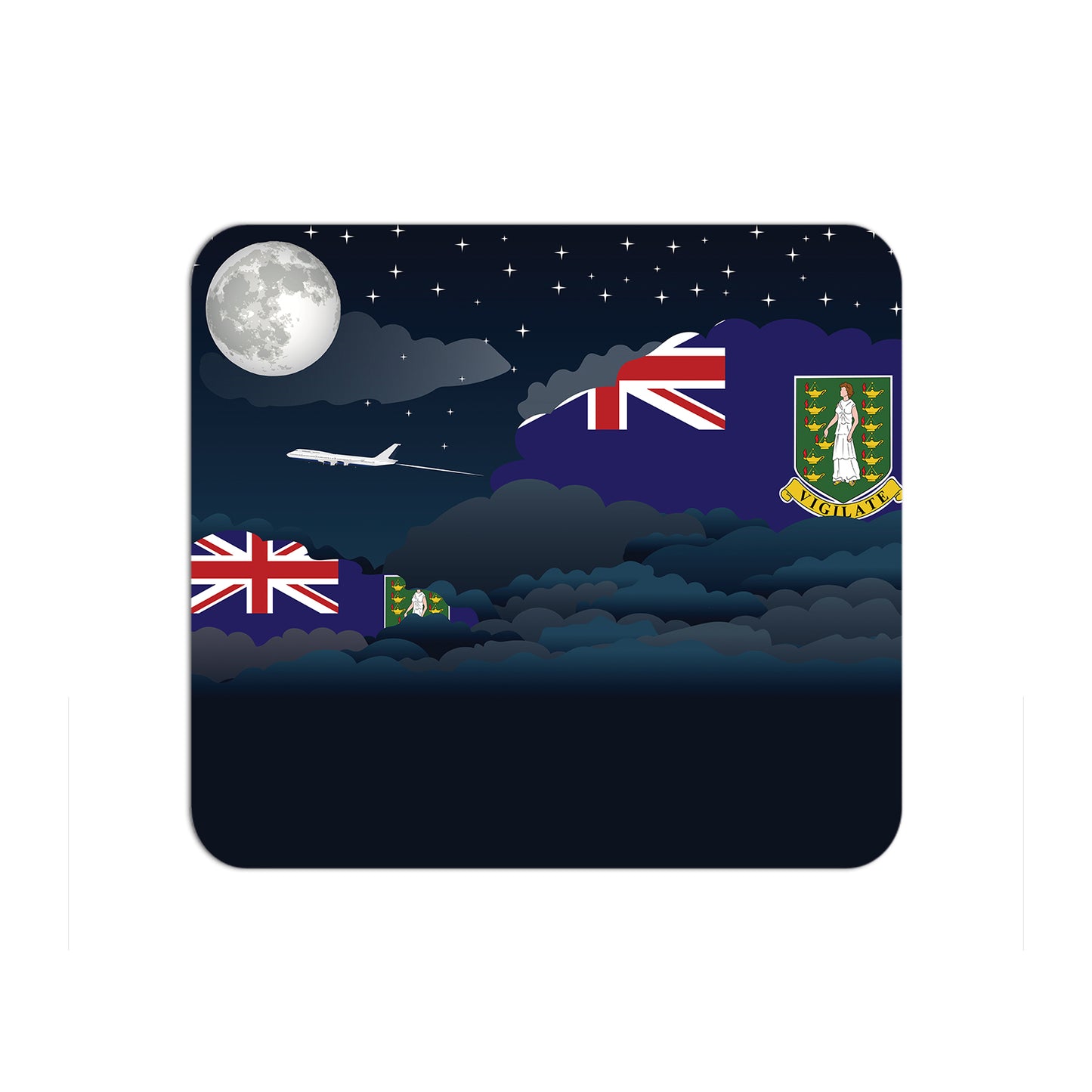 Virgin Islands UK Airplane Airport Flight Night Clouds Mousepad